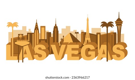 Las Vegas Nevada skyline vector illustration