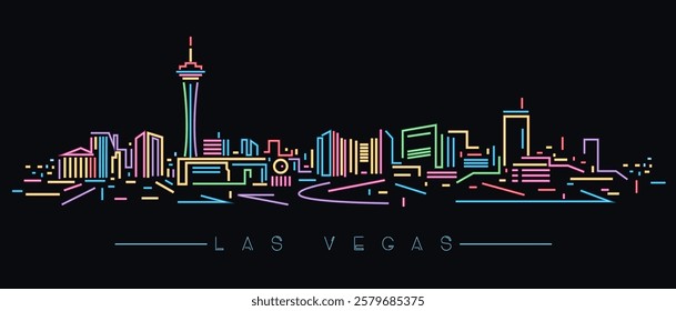 Las Vegas Nevada skyline vector illustration