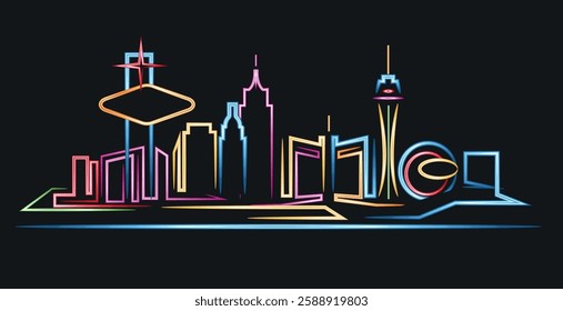 Las Vegas Nevada skyline vector illustration