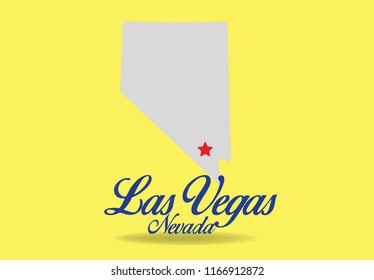 Las Vegas with Nevada State Map, Vector EPS 10.