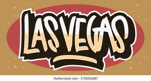 Las Vegas Nevada Usa Hand Drawn Lettering Vector Design.