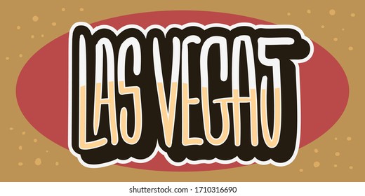 Las Vegas Nevada Usa Hand Drawn Lettering Vector Design.