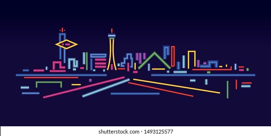 Las Vegas Nevada USA Neon Signs Skyline