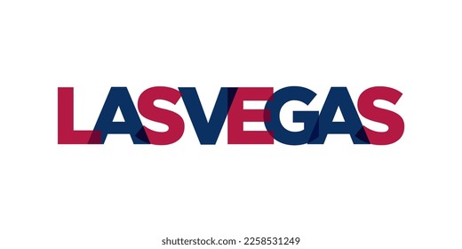 Las Vegas, Nevada, USA Typografie Slogan Design. America Logo mit grafischer Stadtschrift für Print- und Webprodukte.