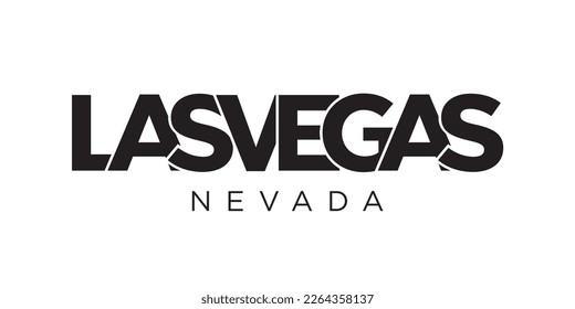 Las Vegas, Nevada, USA Typografie Slogan Design. America Logo mit grafischer Stadtschrift für Print- und Webprodukte.