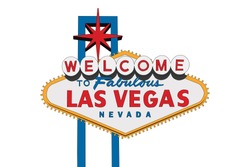 Las Vegas Nevada Welcome Sign Vector Illustration Isolated On White.