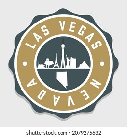 Las Vegas, NV, USA Badge City Vector Seal. National Symbol Skyline Stamp Design Icon Label. 