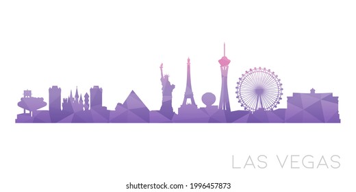 Las Vegas, NV, USA Low Poly Skyline Clip Art City Design. Geometrisches polygonisches grafisches Horizon-Symbol. Vektorgrafik-Symbol.