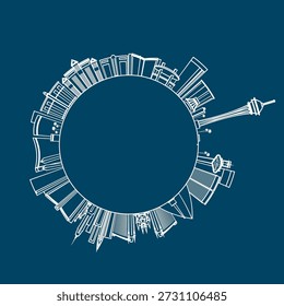 Las Vegas round skyline vector illustration