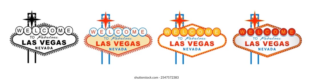 Las Vegas sign vector set