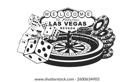 Las Vegas sign vector set