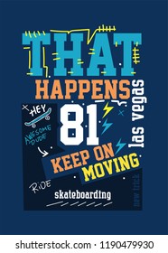 las vegas skateboarding,t-shirt design