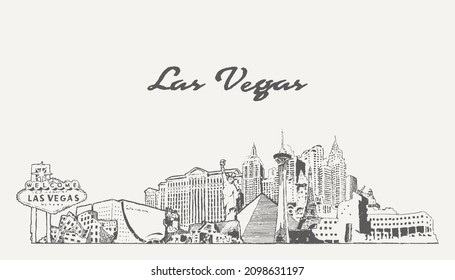 KVMV Hand Drawn Las Vegas City Nevada Street Sketch Buildings Statue O 5size Beach Shorts 