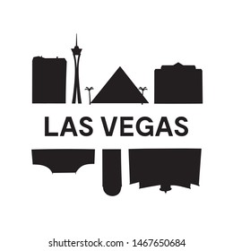 Las Vegas skyline. Only shapes. Vector illustration. Original design for souvenirs