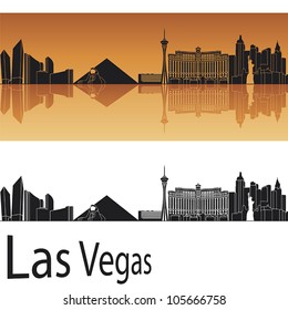 Las Vegas skyline in orange background