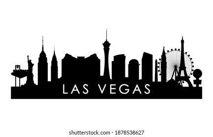 Las Vegas skyline silhouette. Black Las Vegas city design isolated on white background. 