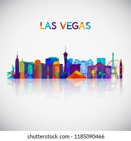 Las Vegas skyline silhouette in colorful geometric style. Symbol for your design. Vector illustration.