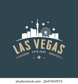 Las Vegas skyline silhouette graphic design