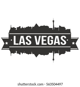 Las Vegas Skyline Silhouette Stamp Reflection Stock Vector (Royalty ...