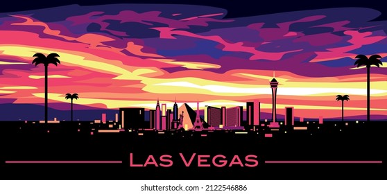 Las Vegas skyline vector illustration