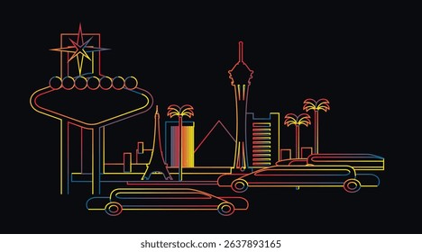 Las Vegas skyline vector illustration