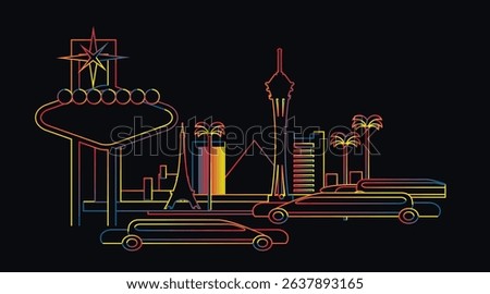Las Vegas skyline vector illustration