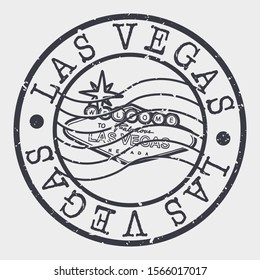 las Vegas Stamp Postal. Banner Silhouette Seal. Passport Round Design. Vector Icon. Design Retro Travel.