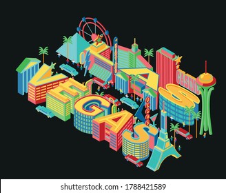 Las Vegas Strip isometric view