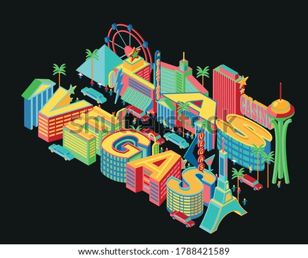 Las Vegas Strip isometric view