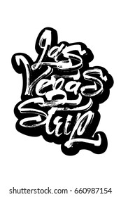 Las Vegas Strip. Sticker. Modern Calligraphy Hand Lettering for Serigraphy Print.