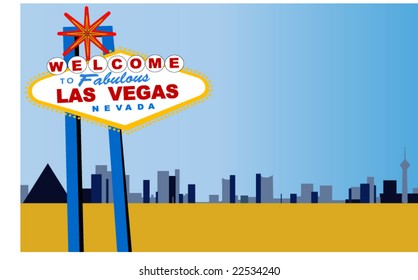 las vegas strip with welcome sign