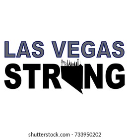 Las Vegas strong with Nevada stage border line and Las Vegas city Silhouette pn the state map