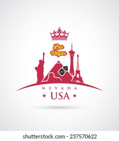 Las Vegas symbols - vector illustration