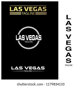 Las Vegas typography set, flat designs.