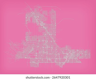 Las Vegas United Stated street road map,vector outline illustration image