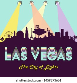 Las Vegas USA skyline silhouette flat design vector illustration