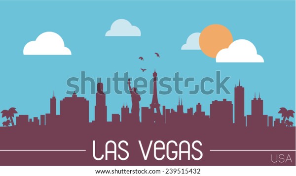 Las Vegas Usa Skyline Silhouette Vector Stock Vector (Royalty Free ...