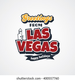 las vegas vacation greetings theme vector art illustration