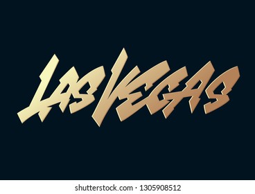 Las Vegas vector gold modern lettering