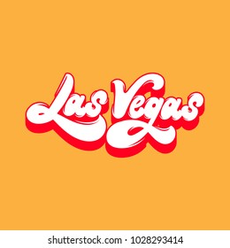 Las Vegas. Vector handwritten lettering isolated. Template for card, poster, banner, print for t-shirt. 