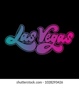 Las Vegas. Vector handwritten lettering isolated. Template for card, poster, banner, print for t-shirt. 