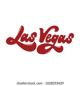 Las Vegas. Vector handwritten lettering isolated. Template for card, poster, banner, print for t-shirt. 