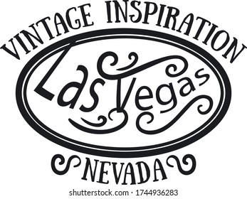 Las Vegas vintage inspiration nevada sign black on white