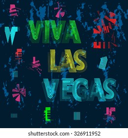 Las Vegas, Viva Las Vegas, Neon Background, Typography, T-shirt Graphics, Poster, Banner, Flyer, Postcard, Vector