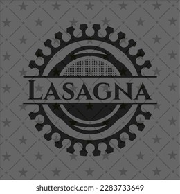 Emblema negro de Lasagna. Ilustración vectorial. Detallado. 