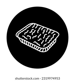 Lasagna black line icon. Pictogram for web page, mobile app, promo.