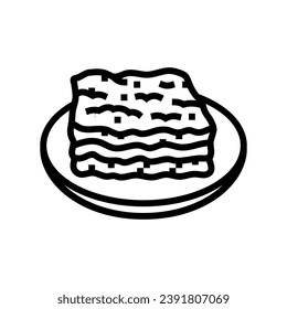 lasagna dish italian cuisine line icon vector. lasagna dish italian cuisine sign. isolated contour symbol black illustration