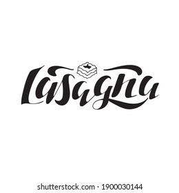 Lasagna. Food. Digital handwritten lettering for cafe, restaurant, business, ads, flyers, banners.