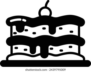 Glifo de lasaña e ilustración vectorial de línea