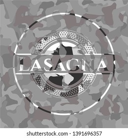 Lasagna grey camo emblem. Vector Illustration.